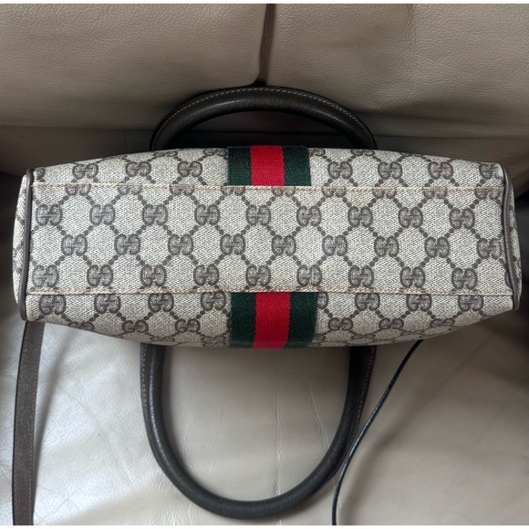 Authenticated Vintage Gucci Ophidia Web Monogram Canvas Leather Shoulder Bag - Picture 5 of 16